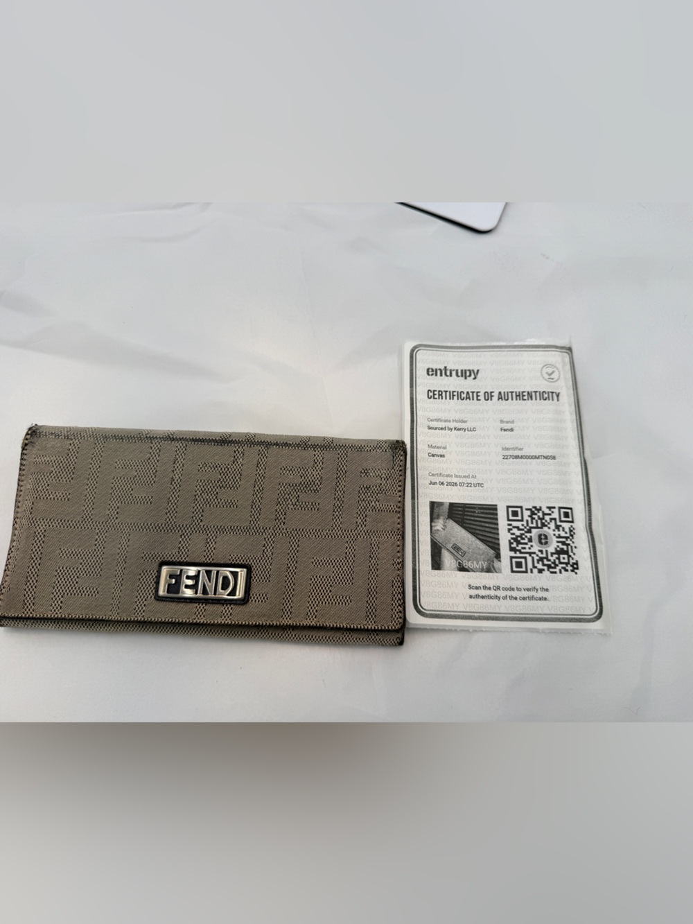 Fendi Zucca FF Monogram Continental Flap Wallet w/COA